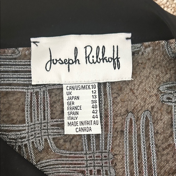 Joseph Ribkoff Black Colorful Abstract Pattern Long Sleeve Jacket Coat **Sz 10** - Picture 6 of 6